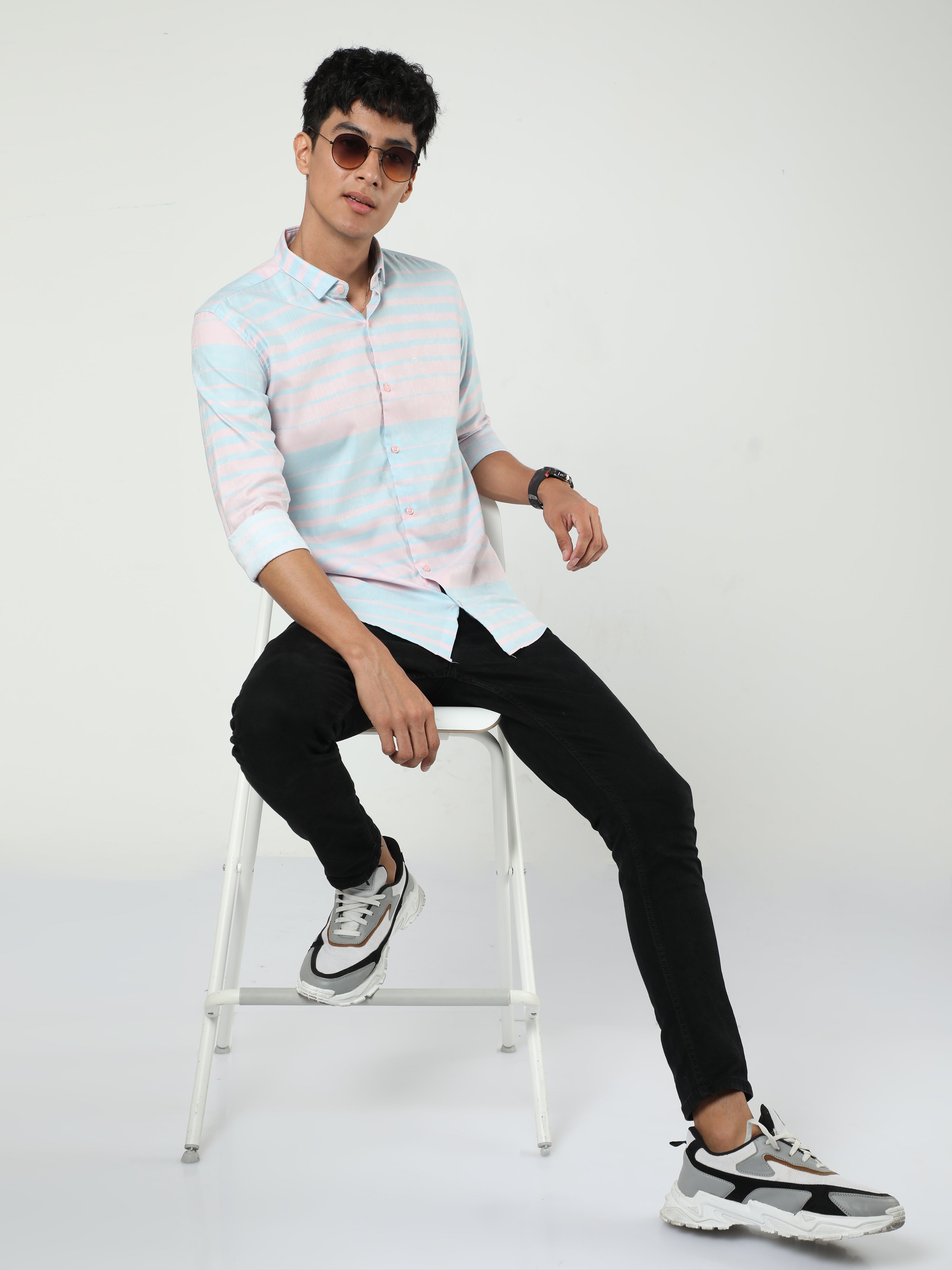 Supima Pastel Pink Stripe Shirt