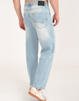Straight Fit Ice Blue Denim Pants