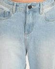 Straight Fit Ice Blue Denim Pants