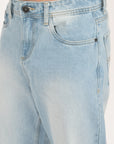 Straight Fit Ice Blue Denim Pants