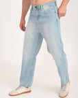 Straight Fit Ice Blue Denim Pants