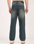 Straight Fit Vintage Blue Denim Pants