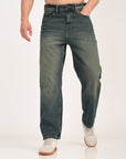 Straight Fit Vintage Blue Denim Pants