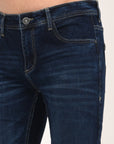 Slim Fit Navy Blue Denim Pants