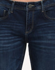 Slim Fit Navy Blue Denim Pants