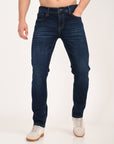 Slim Fit Navy Blue Denim Pants