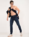 Slim Fit Navy Blue Denim Pants