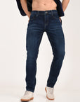 Slim Fit Navy Blue Denim Pants