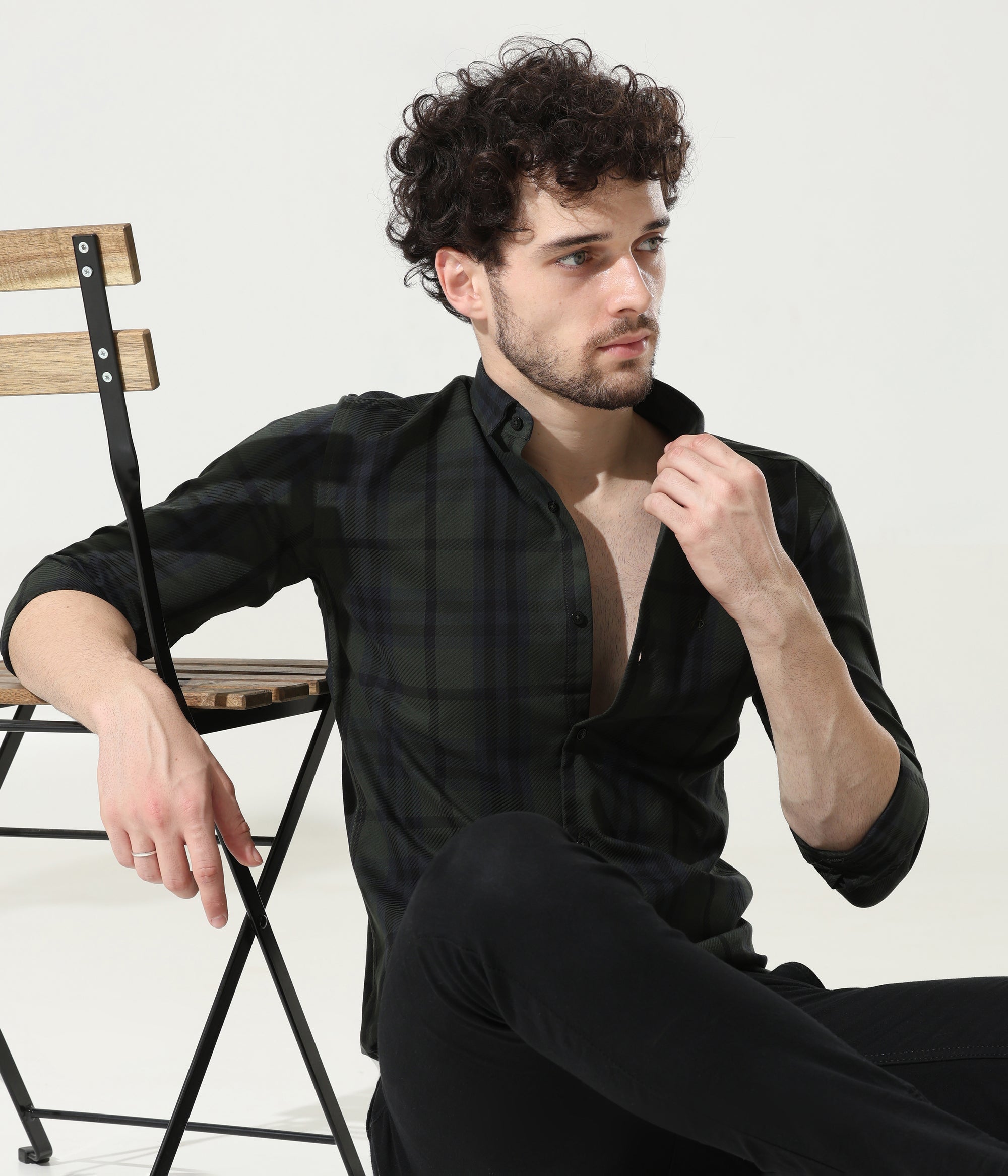 Refined Dark Green Slim Fit Shirt