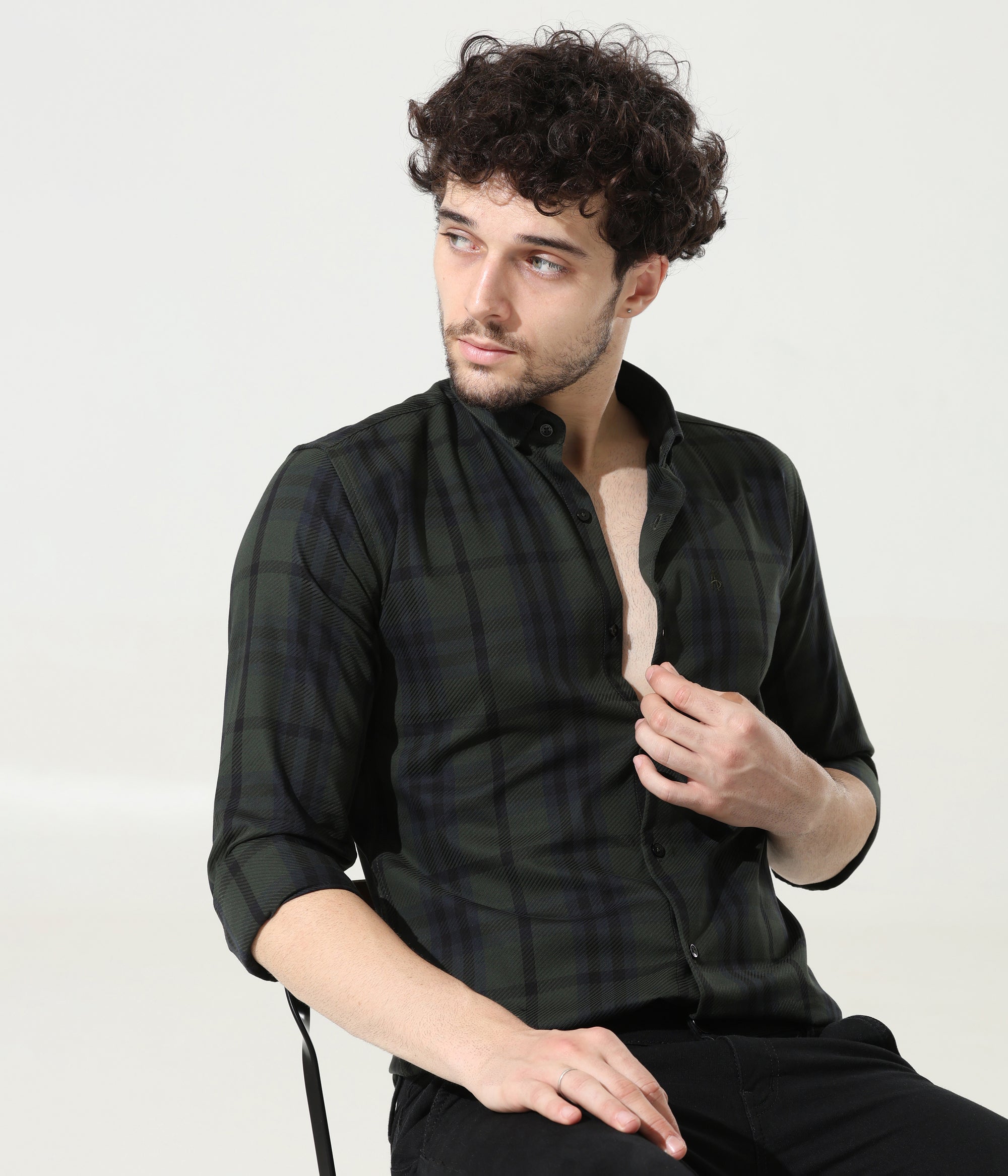 Refined Dark Green Slim Fit Shirt