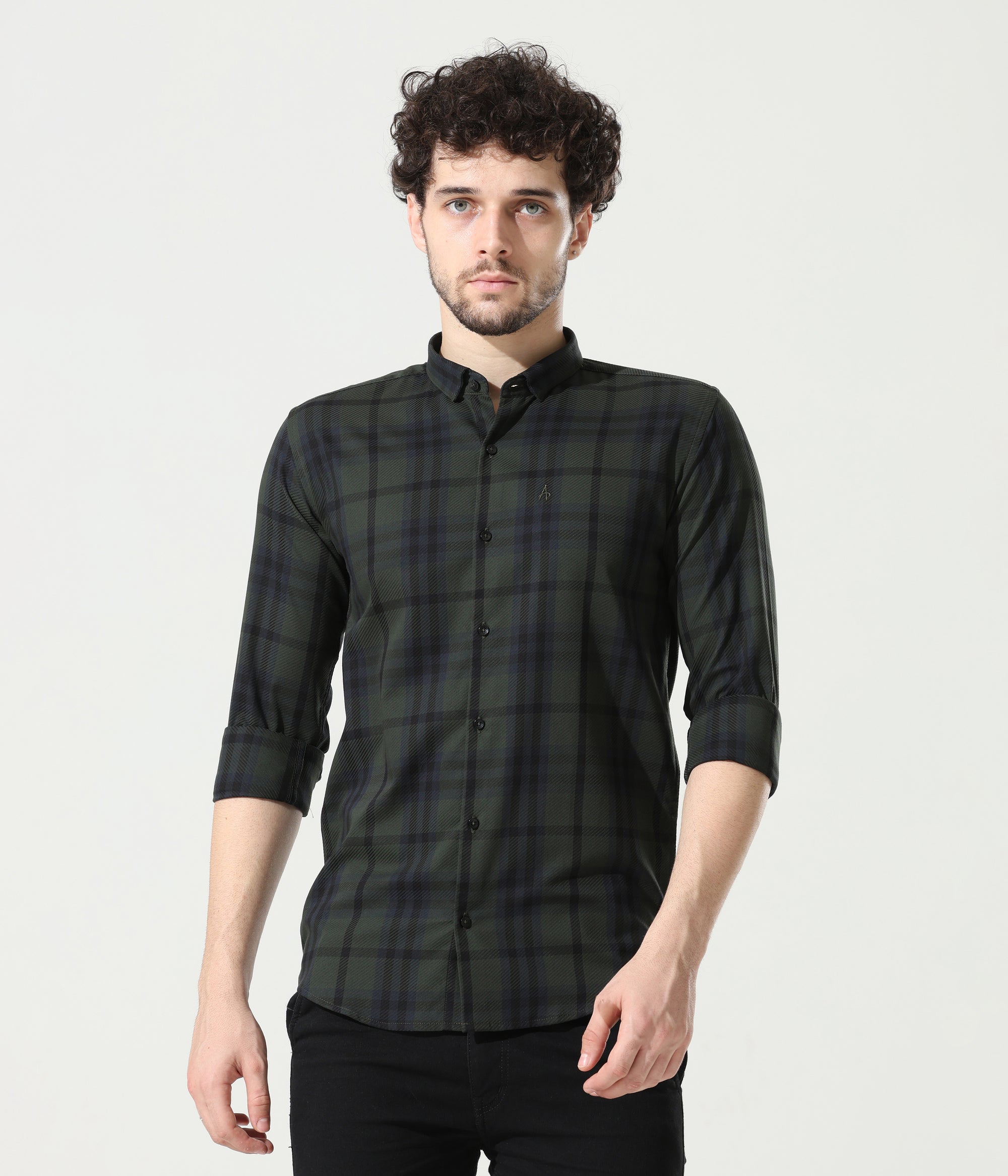 Refined Dark Green Slim Fit Shirt