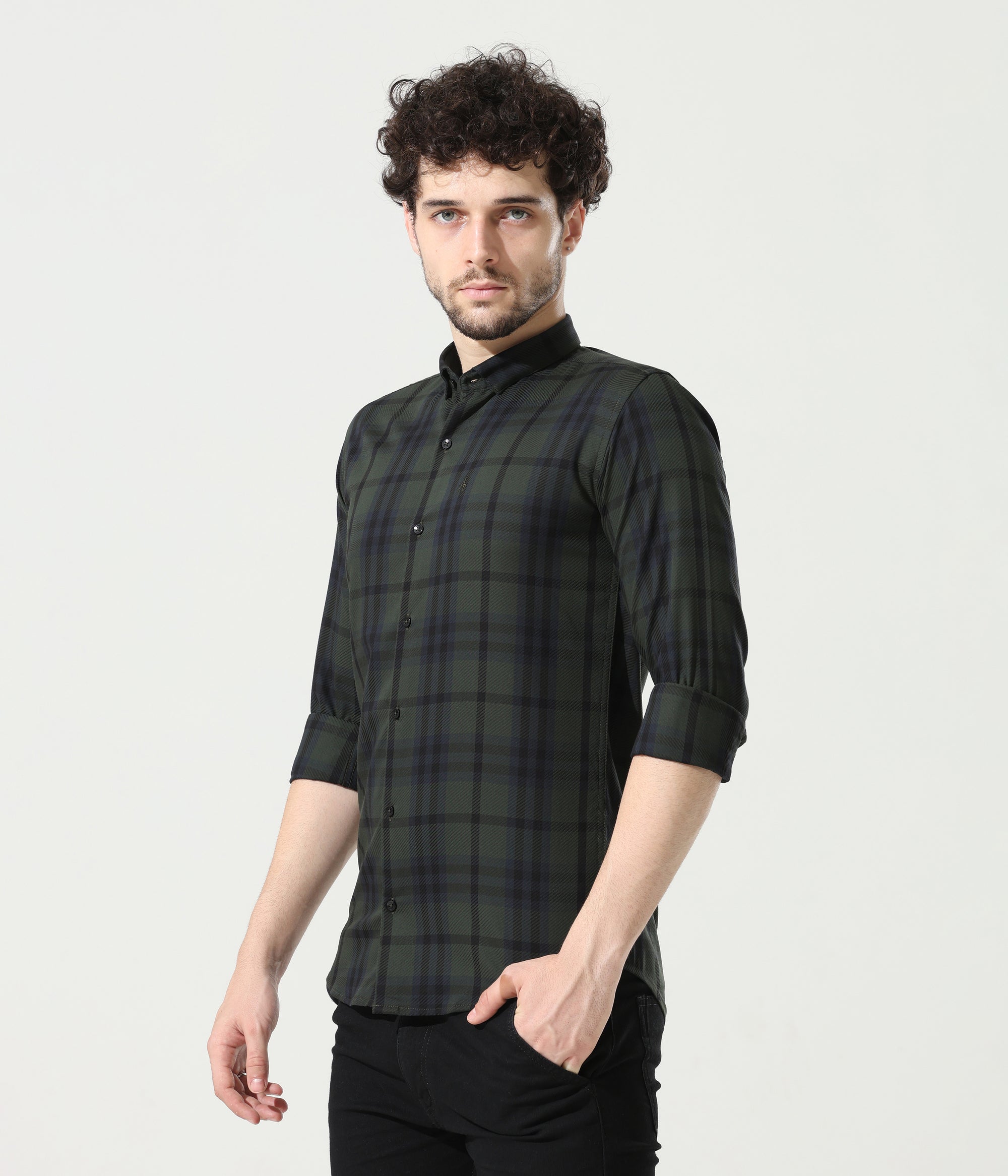 Refined Dark Green Slim Fit Shirt