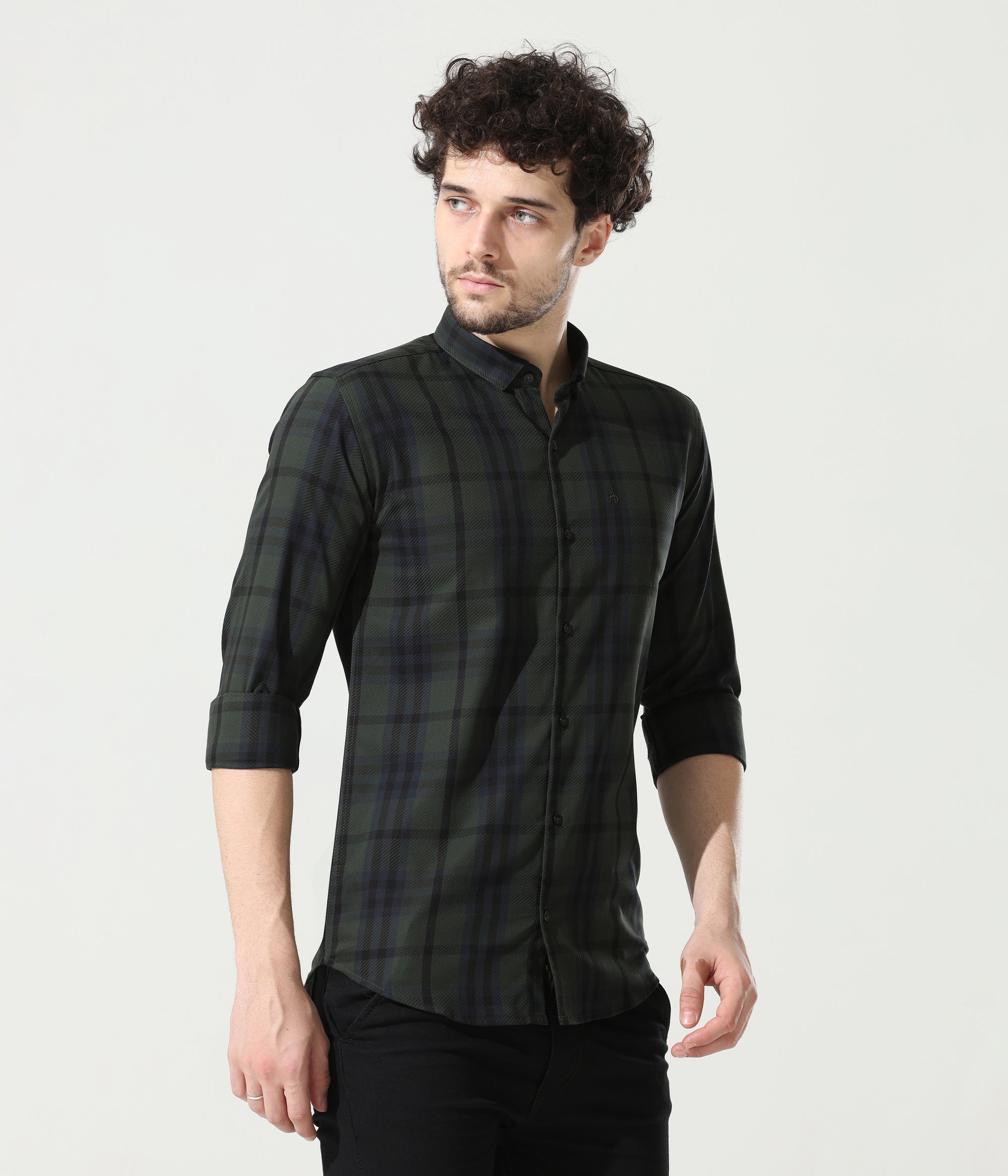 Refined Dark Green Slim Fit Shirt