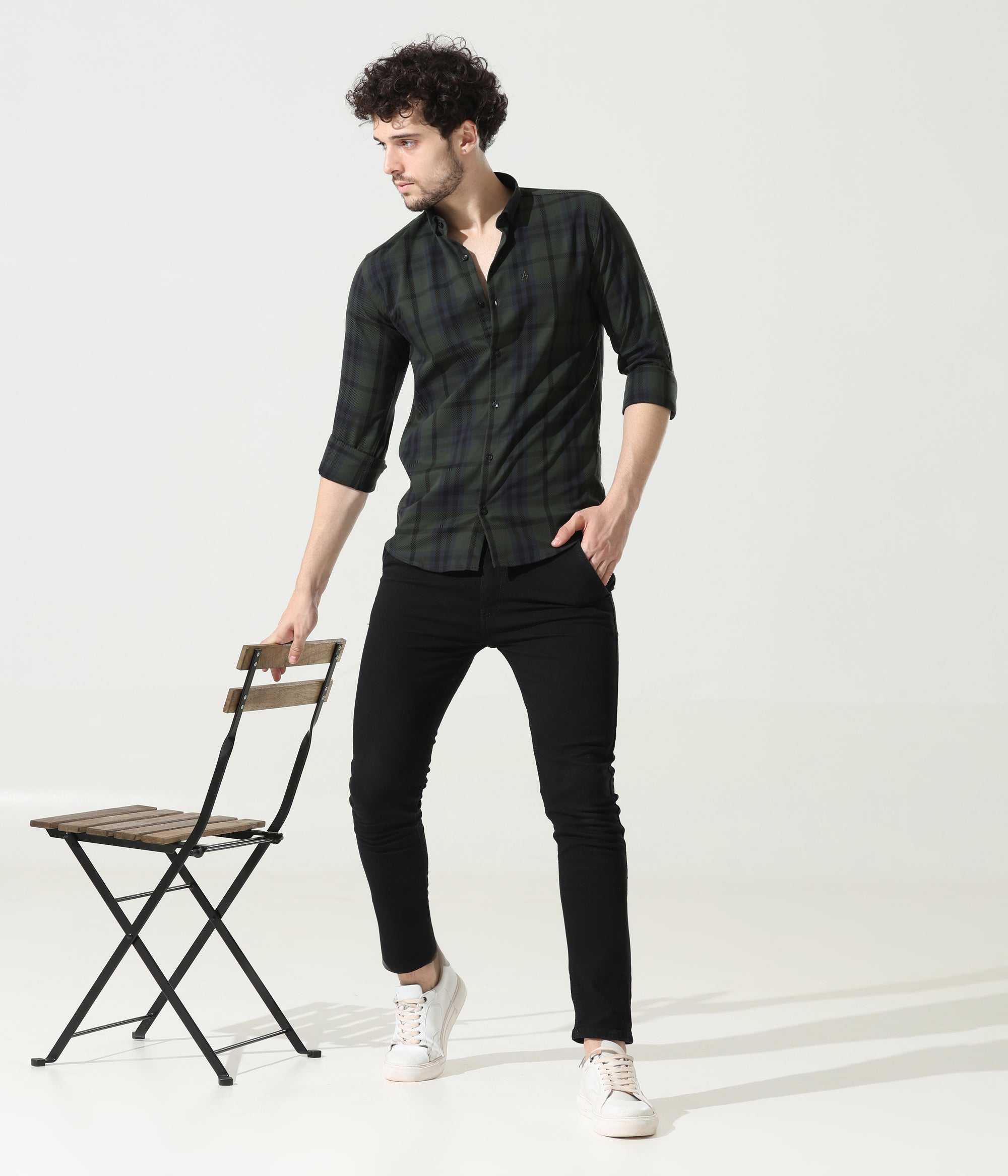 Refined Dark Green Slim Fit Shirt