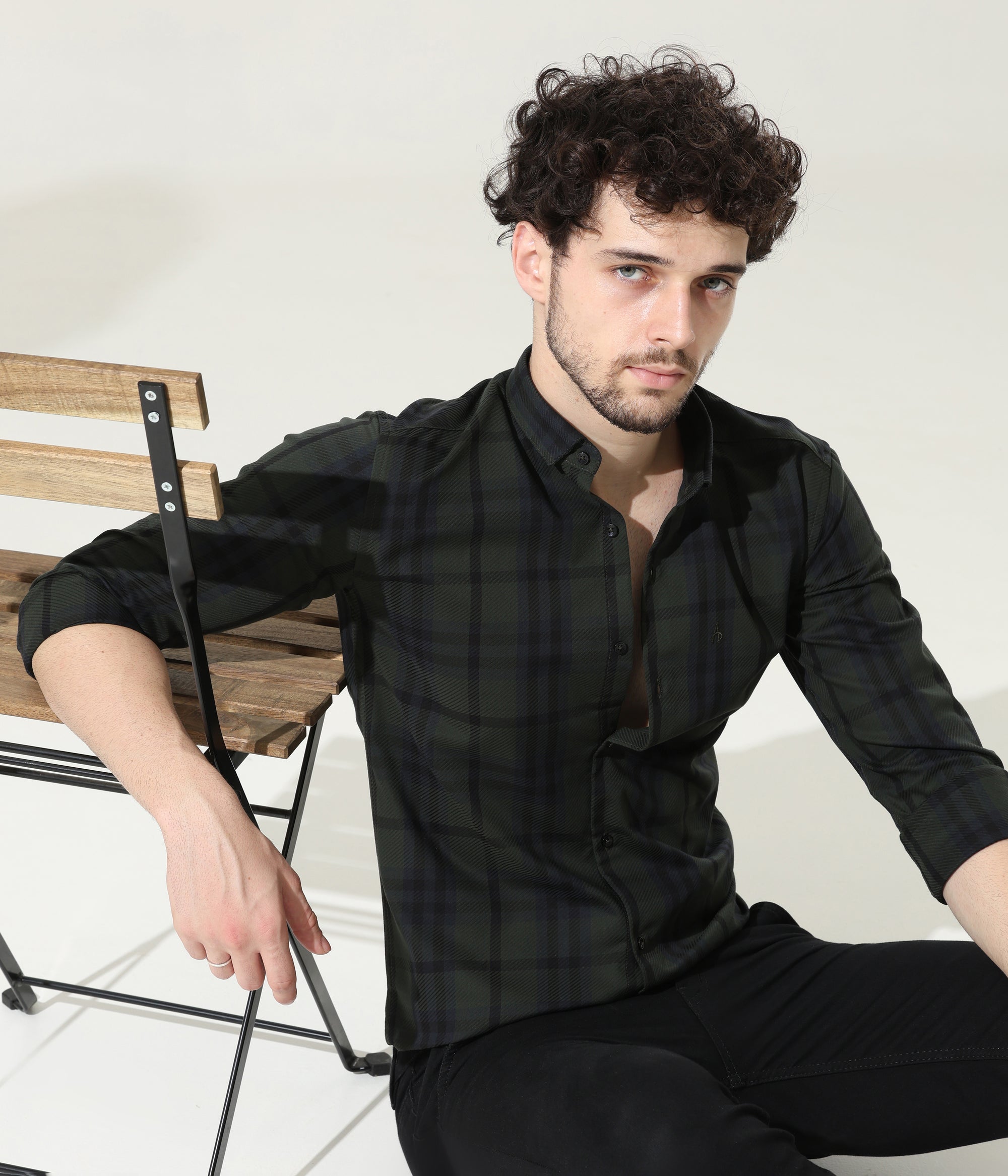 Refined Dark Green Slim Fit Shirt