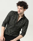 Sleek Olive Green Slim Fit Shirt