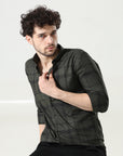 Sleek Olive Green Slim Fit Shirt