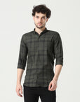 Sleek Olive Green Slim Fit Shirt