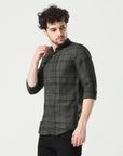 Sleek Olive Green Slim Fit Shirt