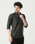 Sleek Olive Green Slim Fit Shirt