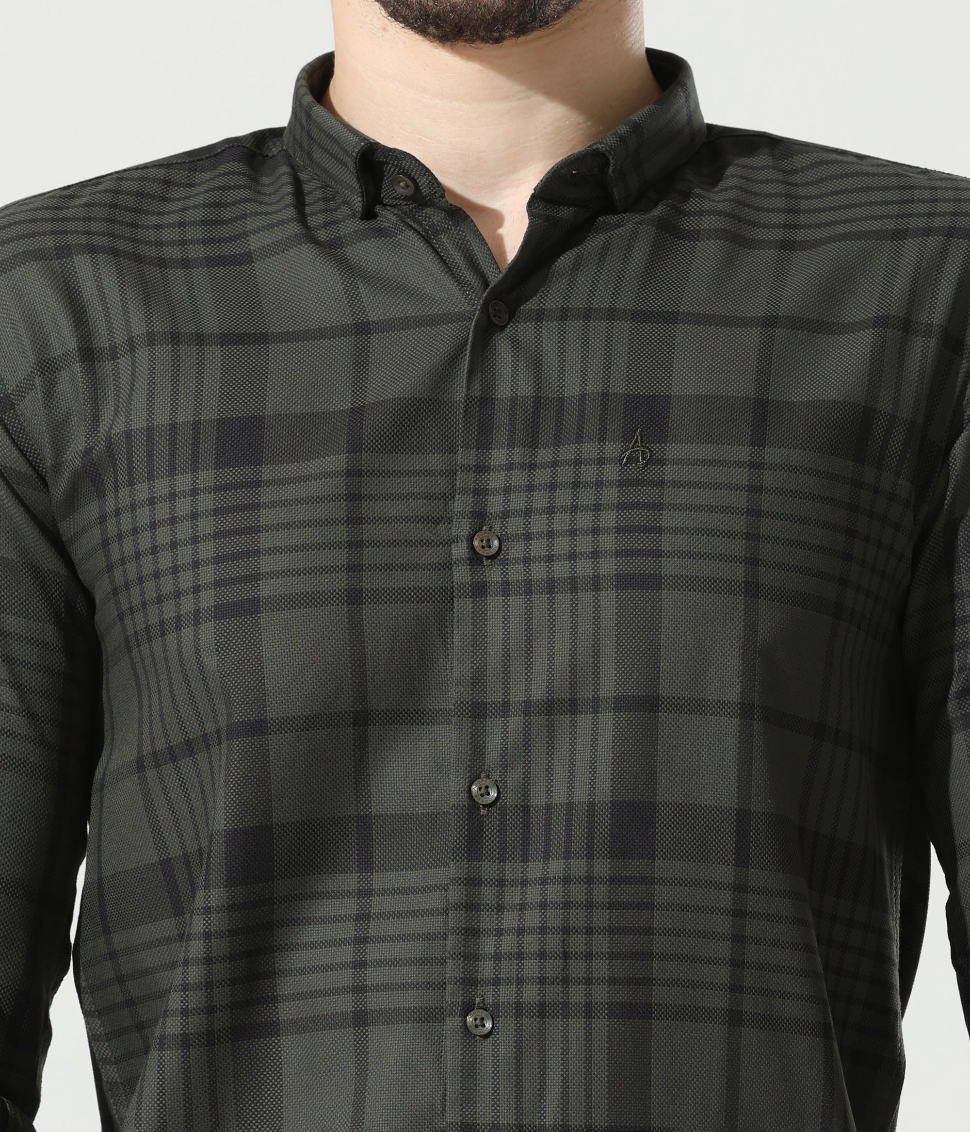Sleek Olive Green Slim Fit Shirt