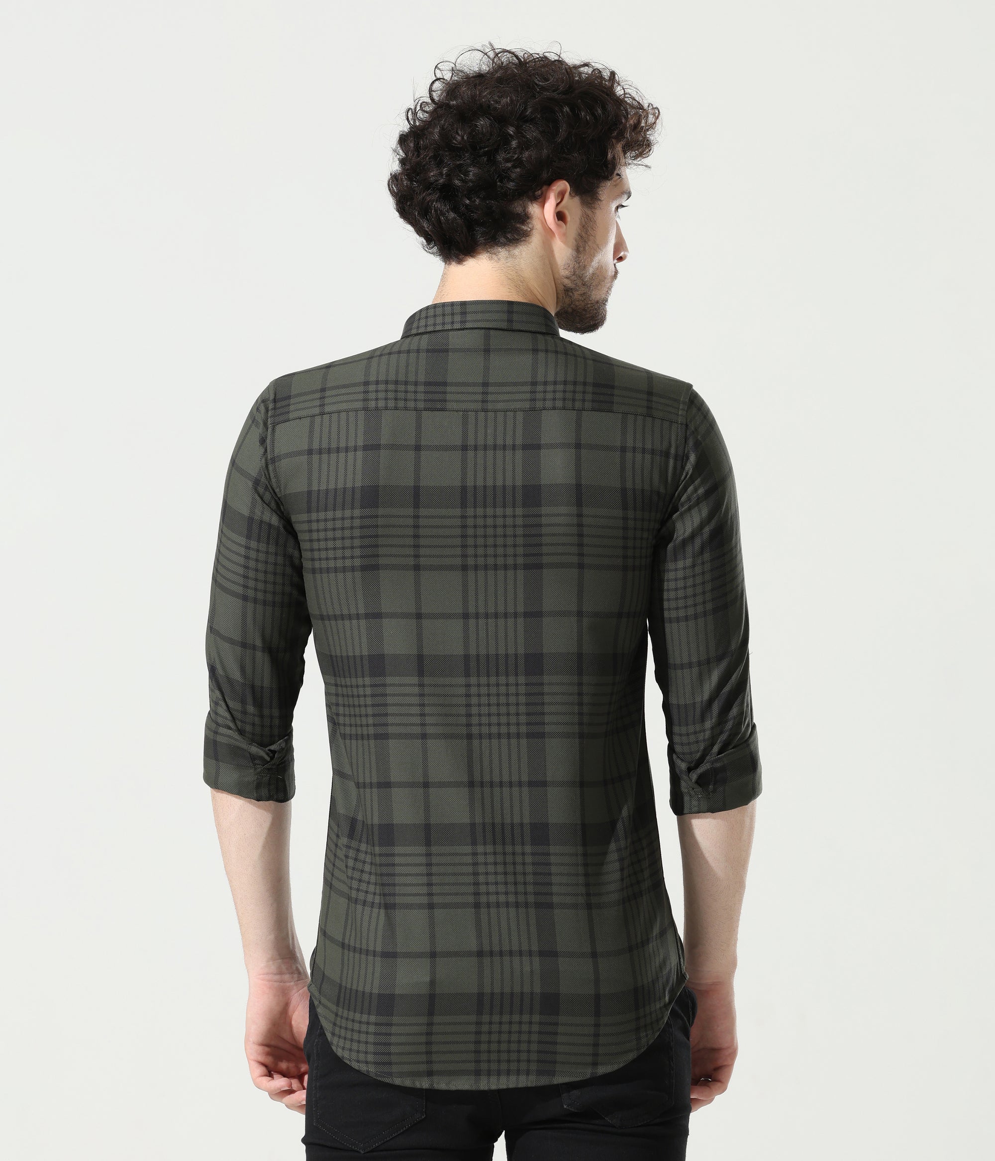 Sleek Olive Green Slim Fit Shirt
