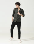 Sleek Olive Green Slim Fit Shirt