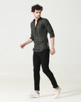 Sleek Olive Green Slim Fit Shirt