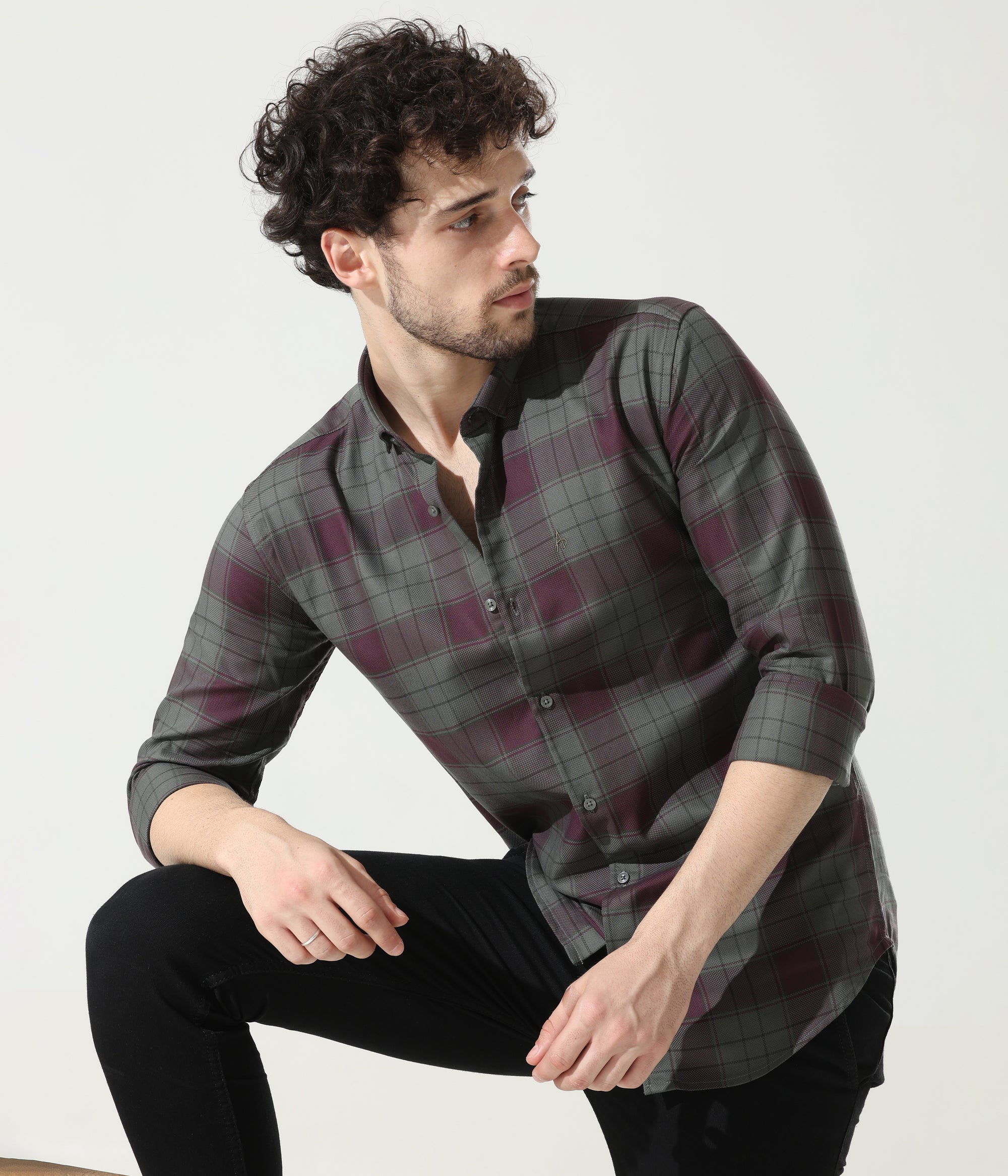 Elegant Wine Slim Fit Shirt