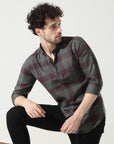 Elegant Wine Slim Fit Shirt
