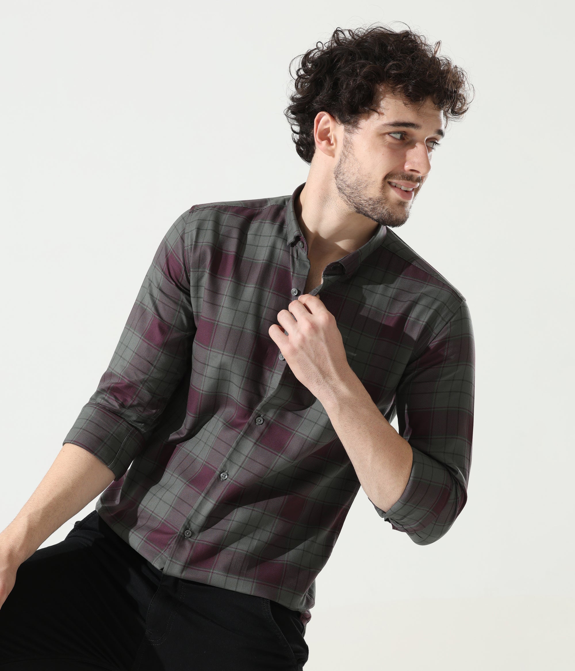 Elegant Wine Slim Fit Shirt