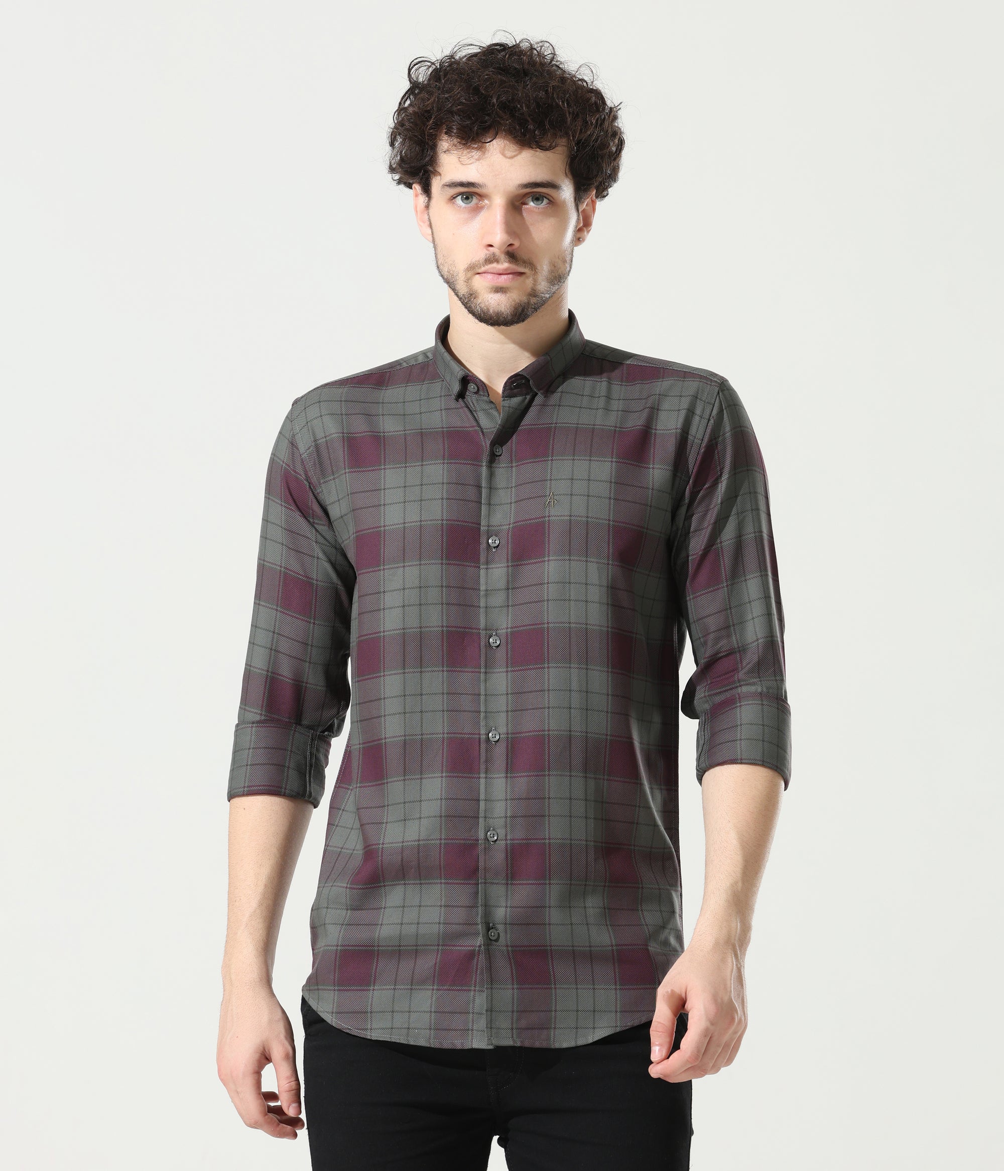 Elegant Wine Slim Fit Shirt