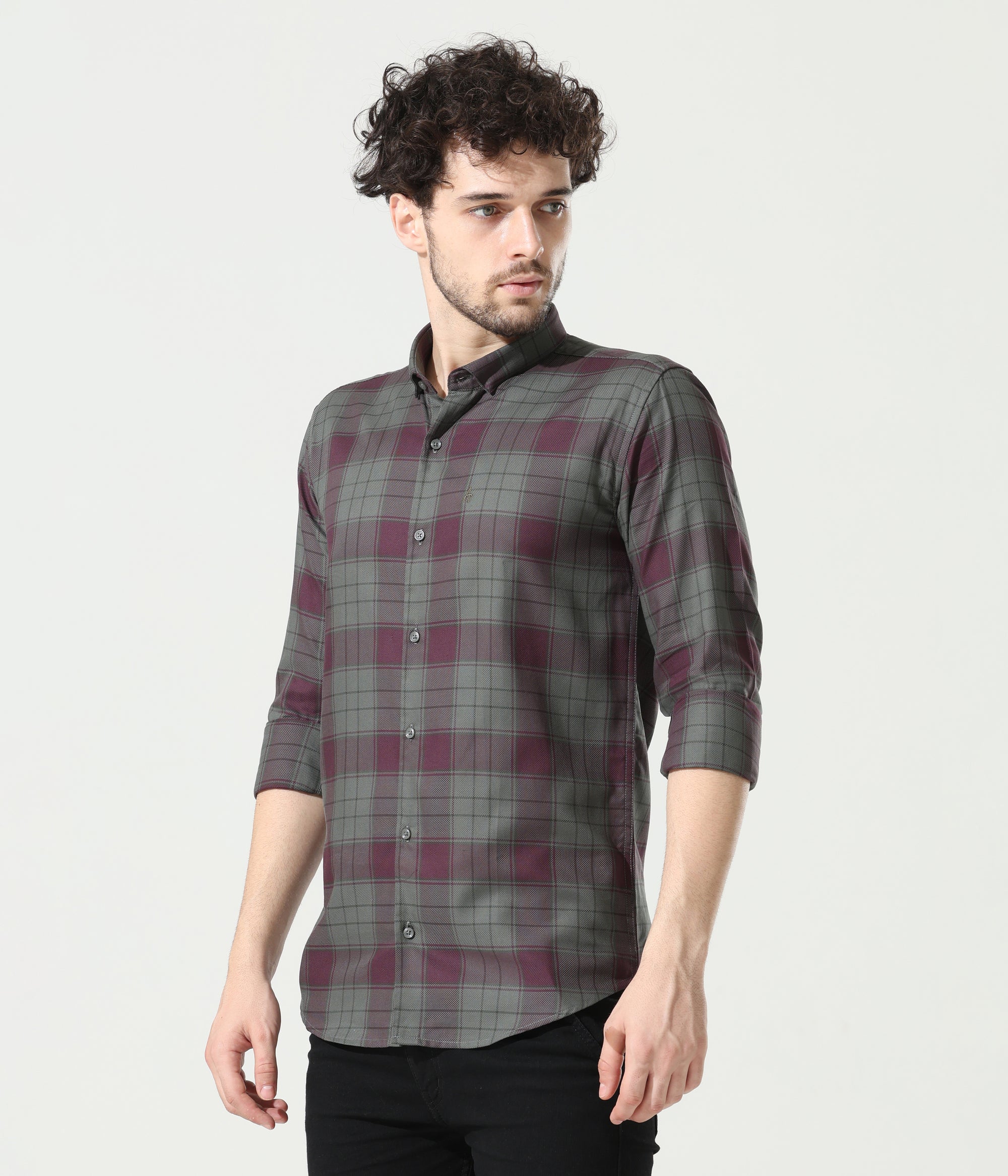 Elegant Wine Slim Fit Shirt