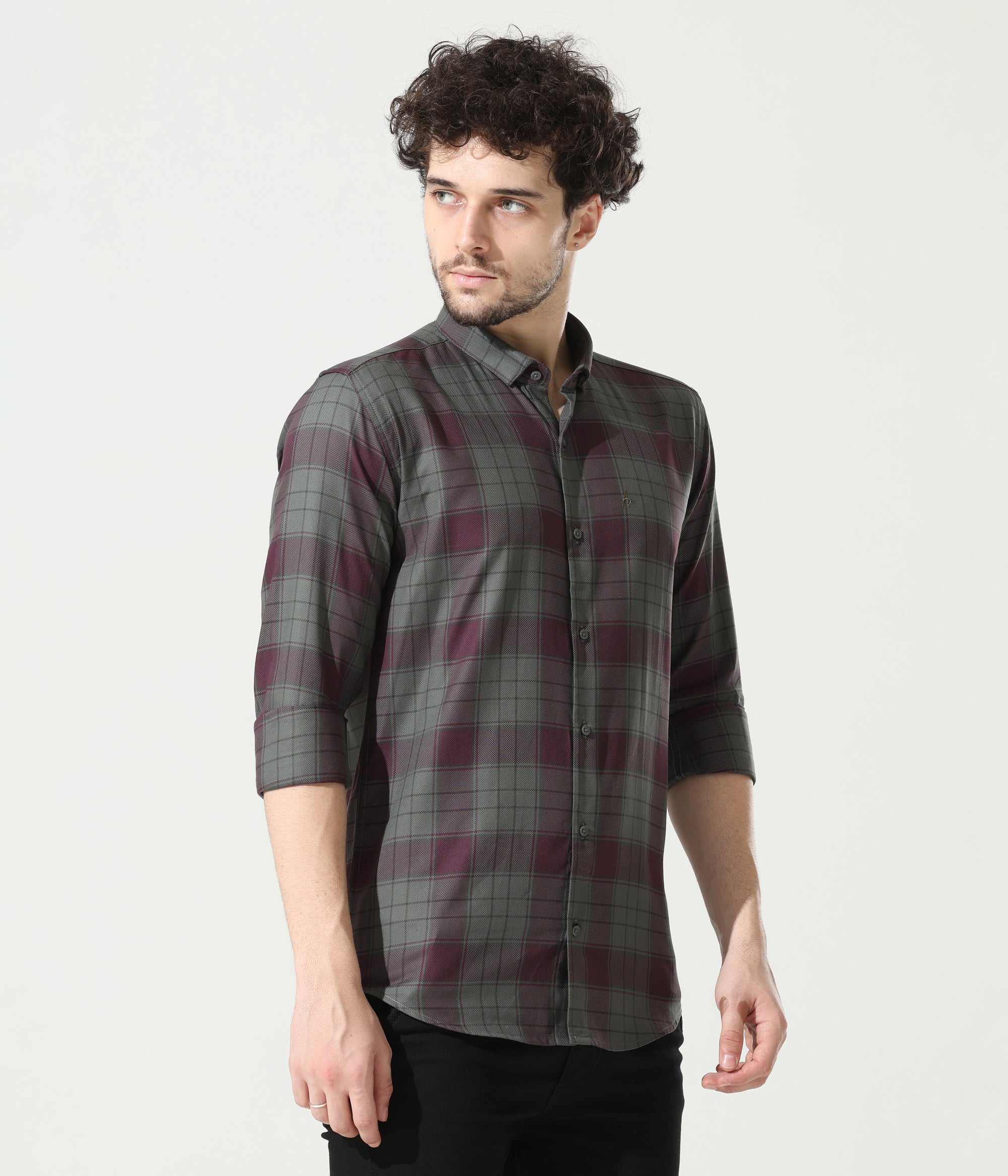 Elegant Wine Slim Fit Shirt