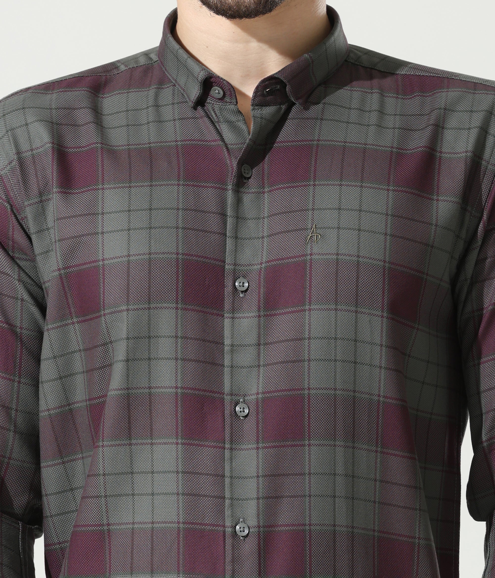 Elegant Wine Slim Fit Shirt