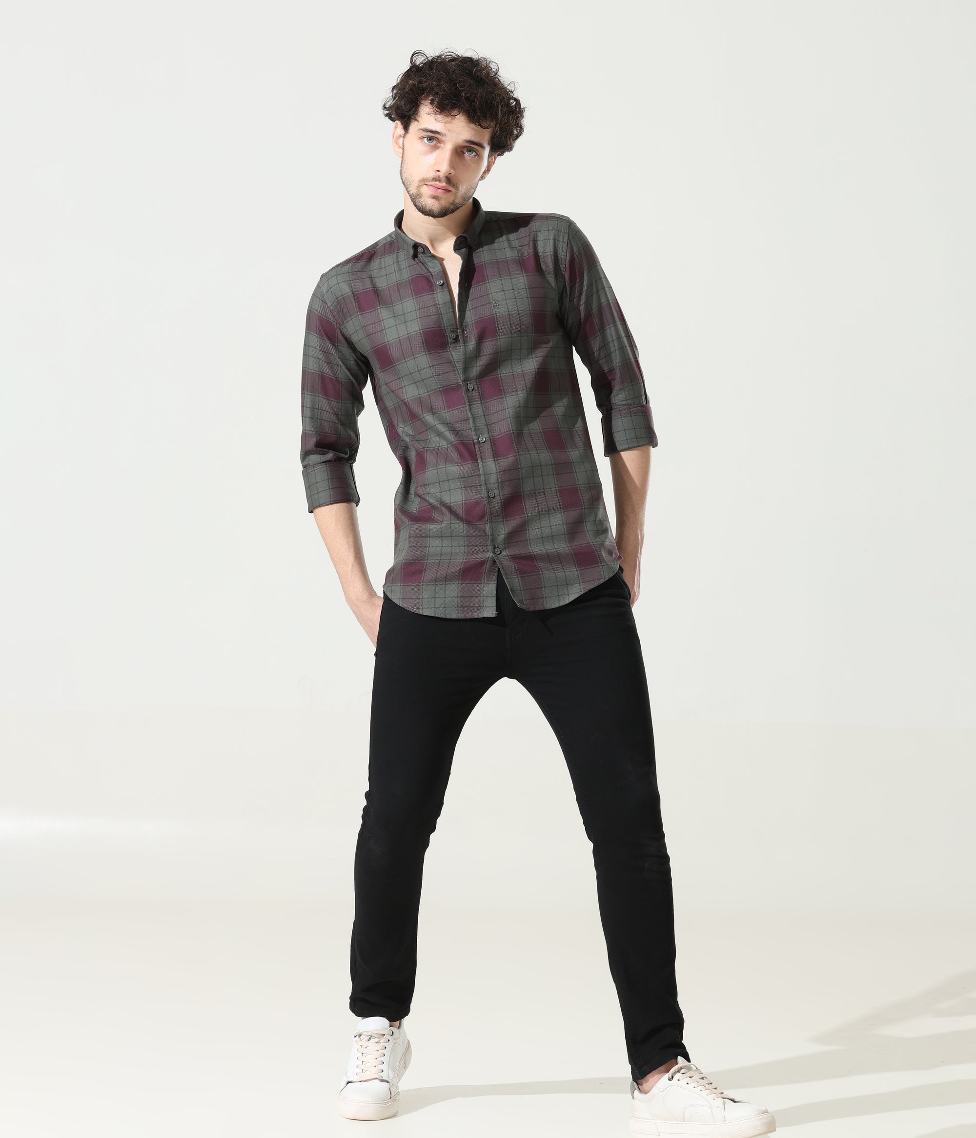 Elegant Wine Slim Fit Shirt