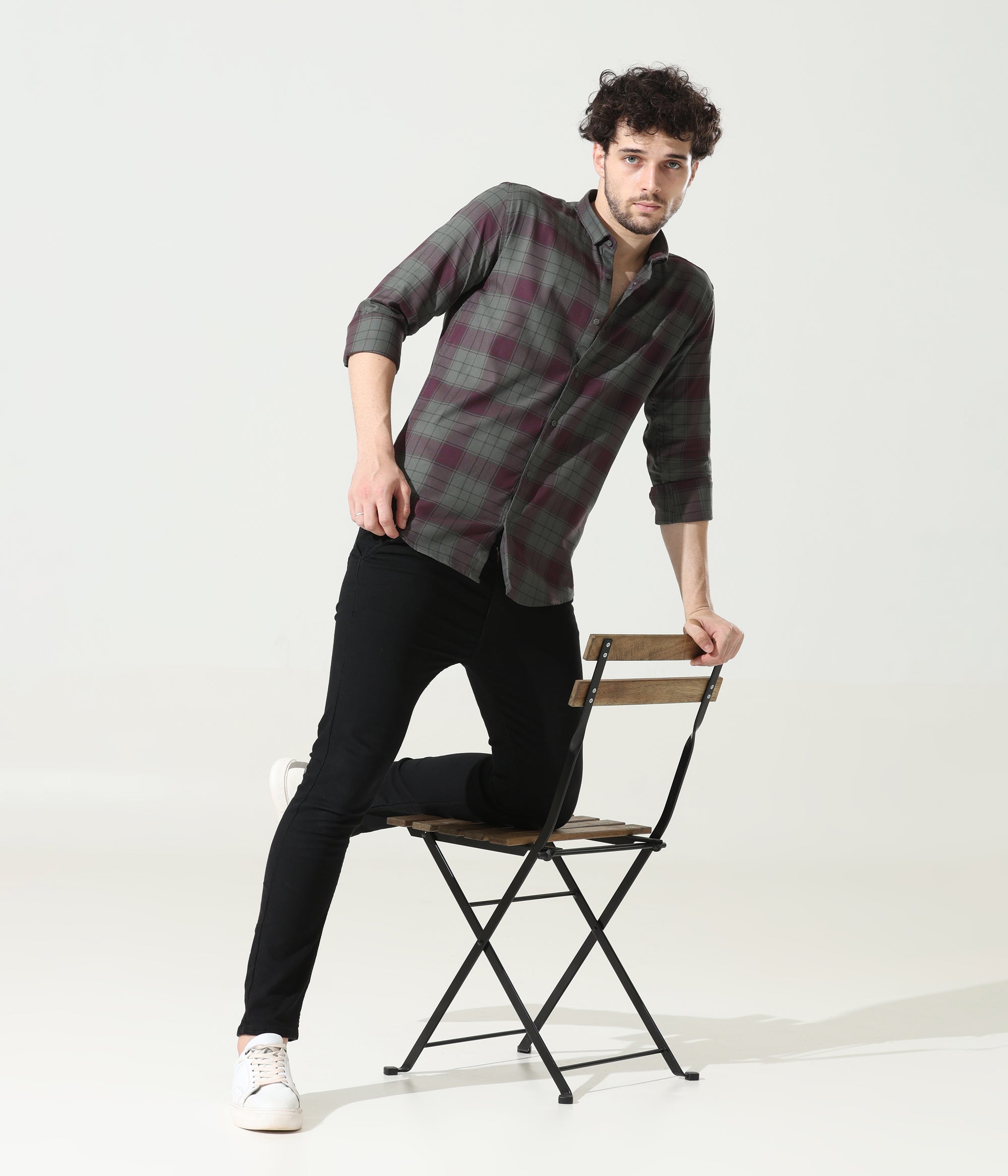 Elegant Wine Slim Fit Shirt