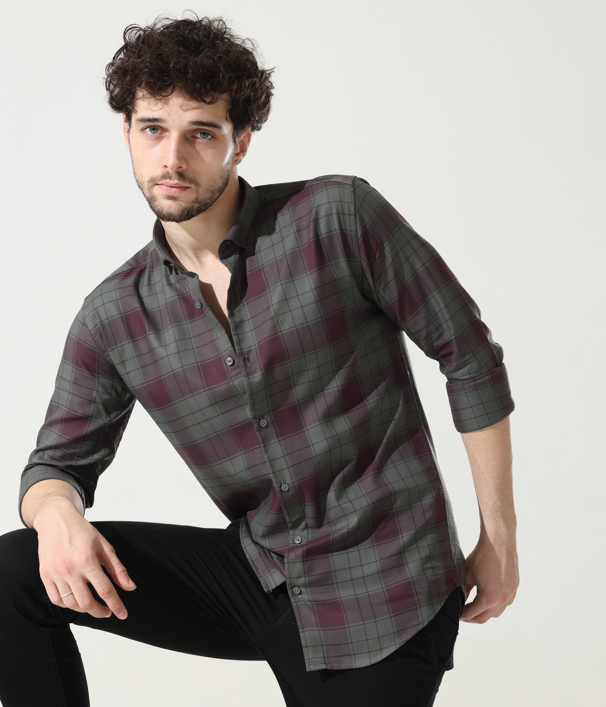 Elegant Wine Slim Fit Shirt