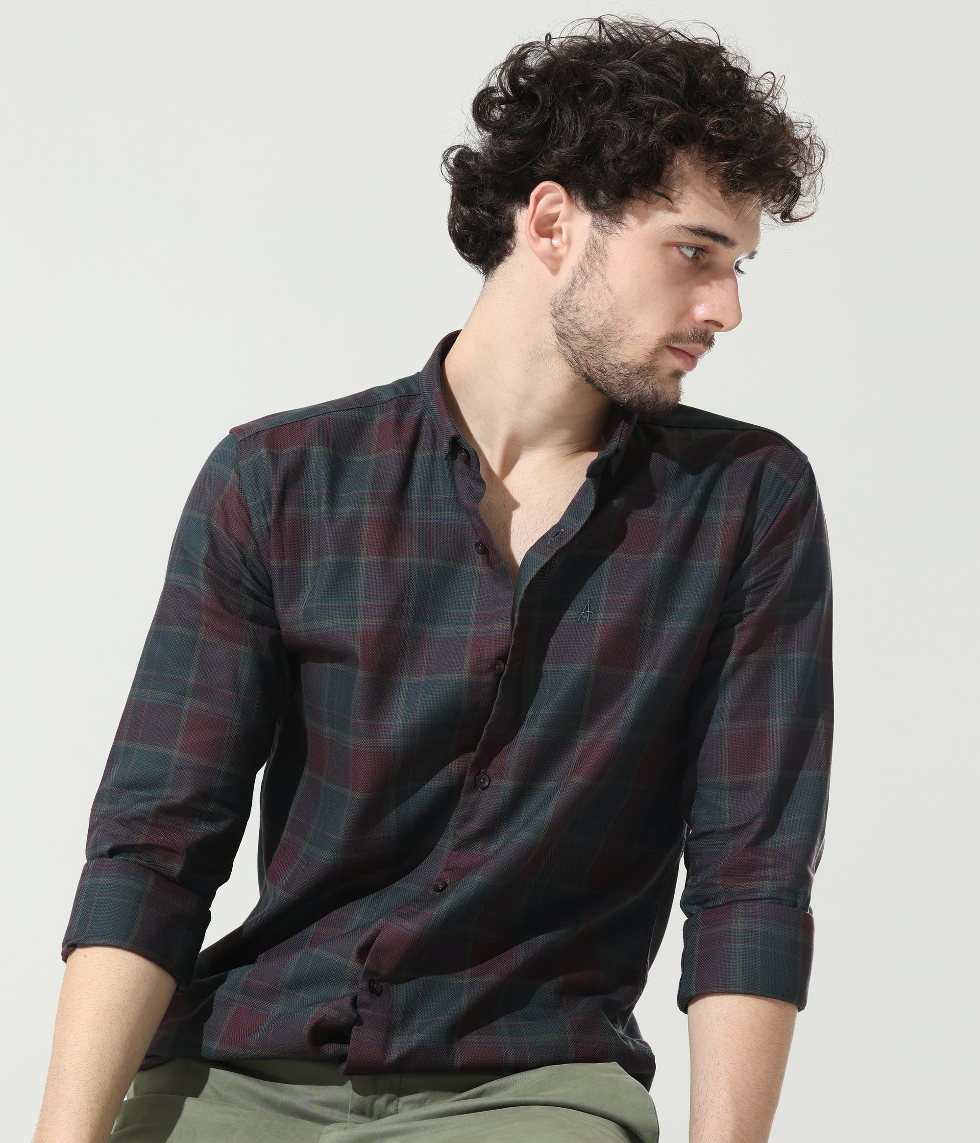 Crocodile Green Slim Fit Shirt