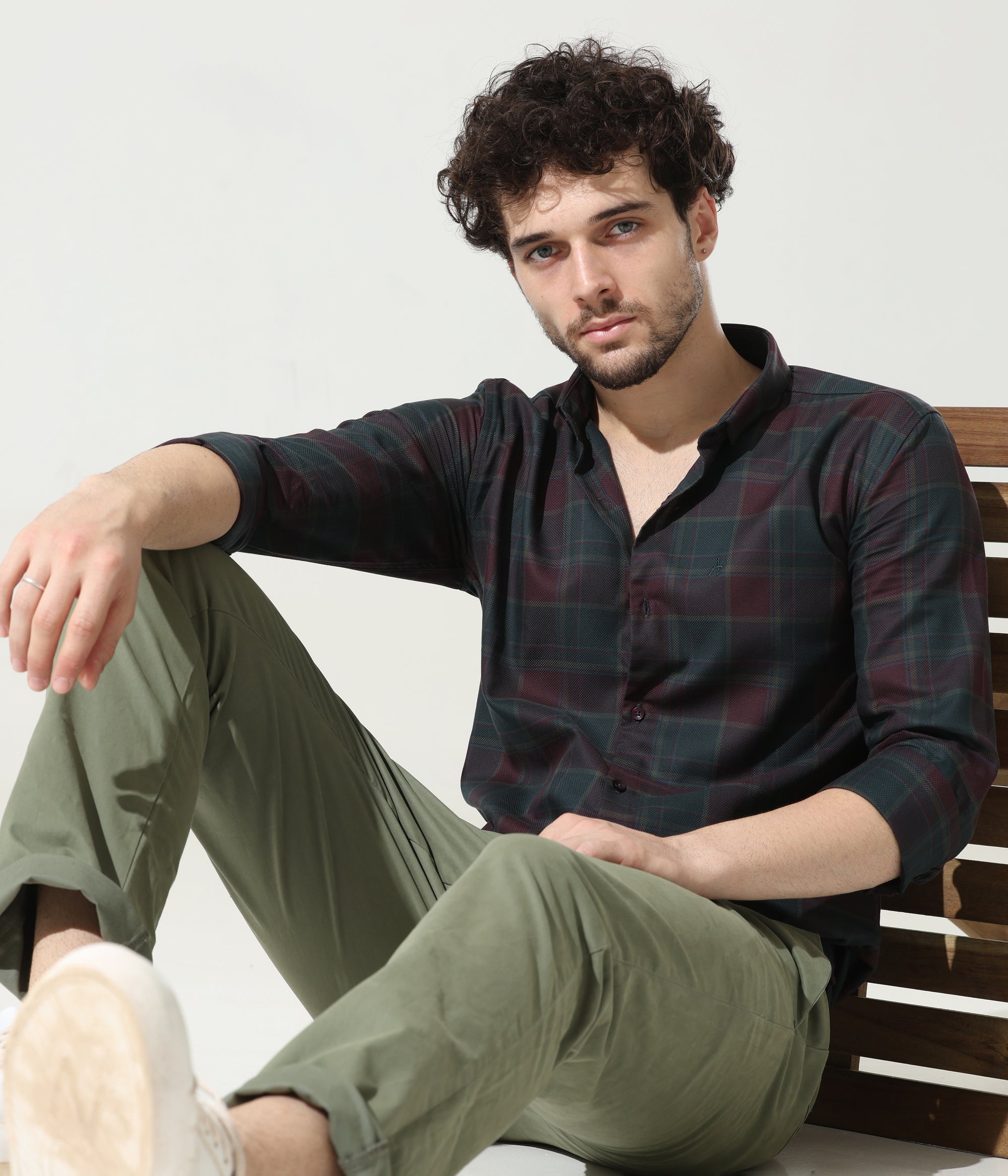 Crocodile Green Slim Fit Shirt