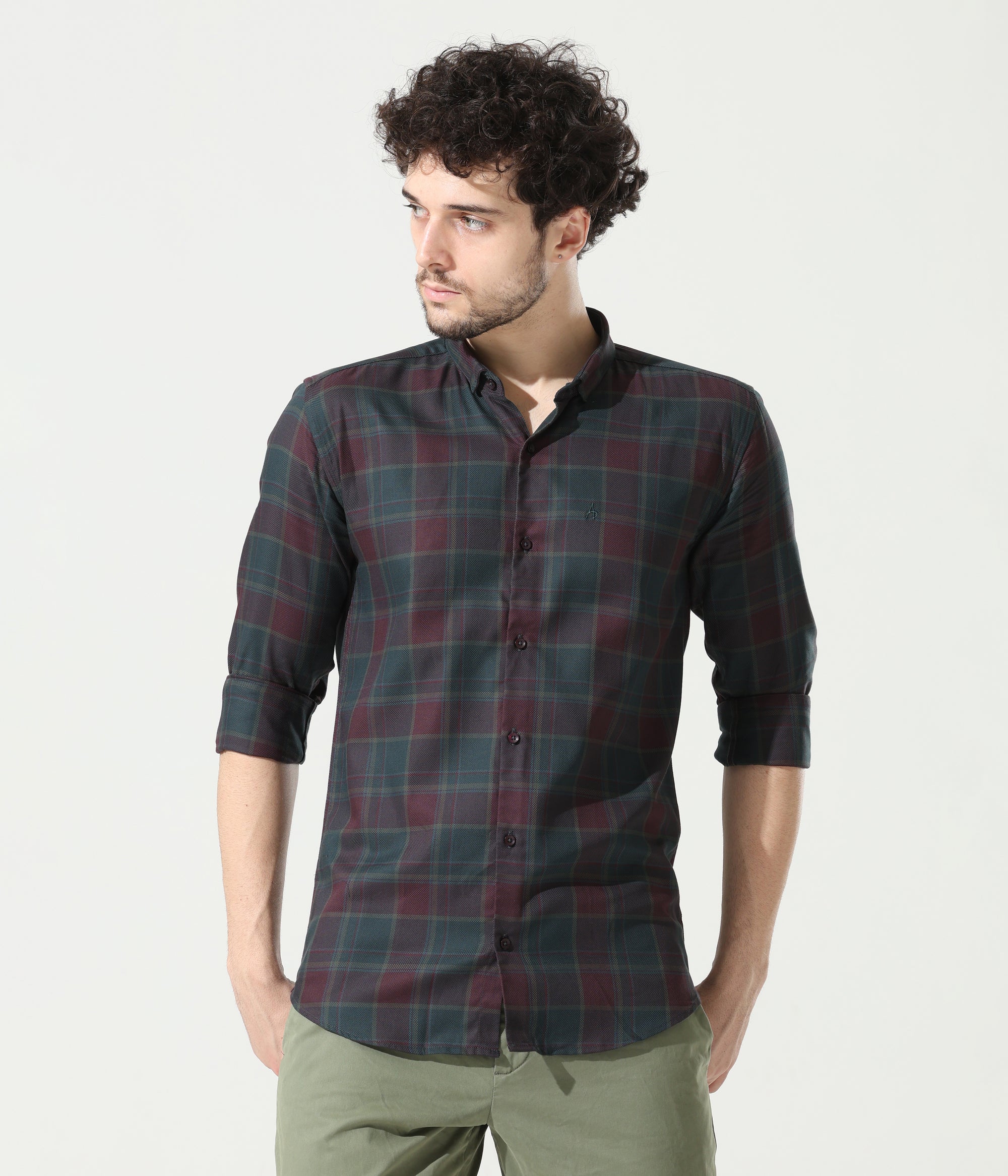 Crocodile Green Slim Fit Shirt