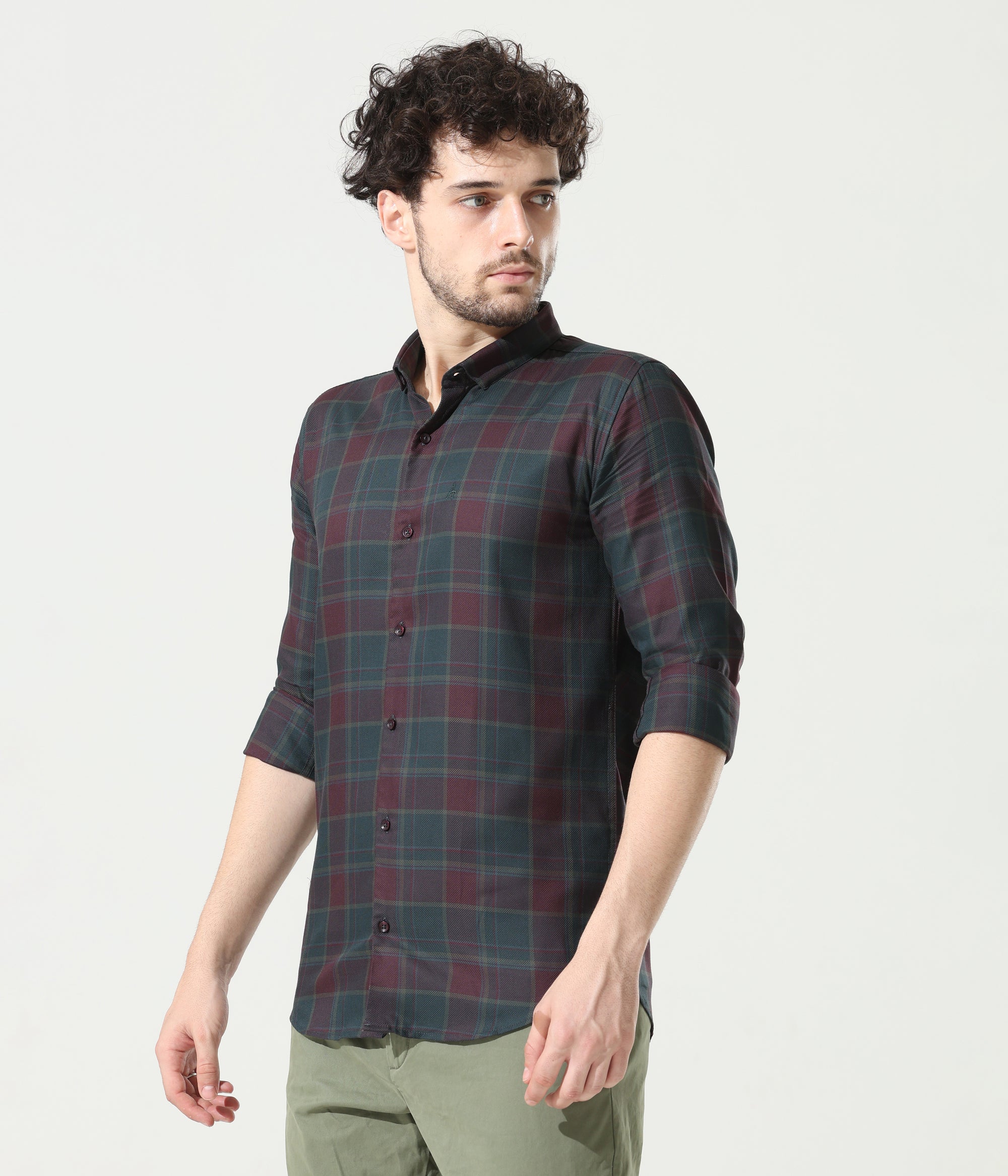 Crocodile Green Slim Fit Shirt