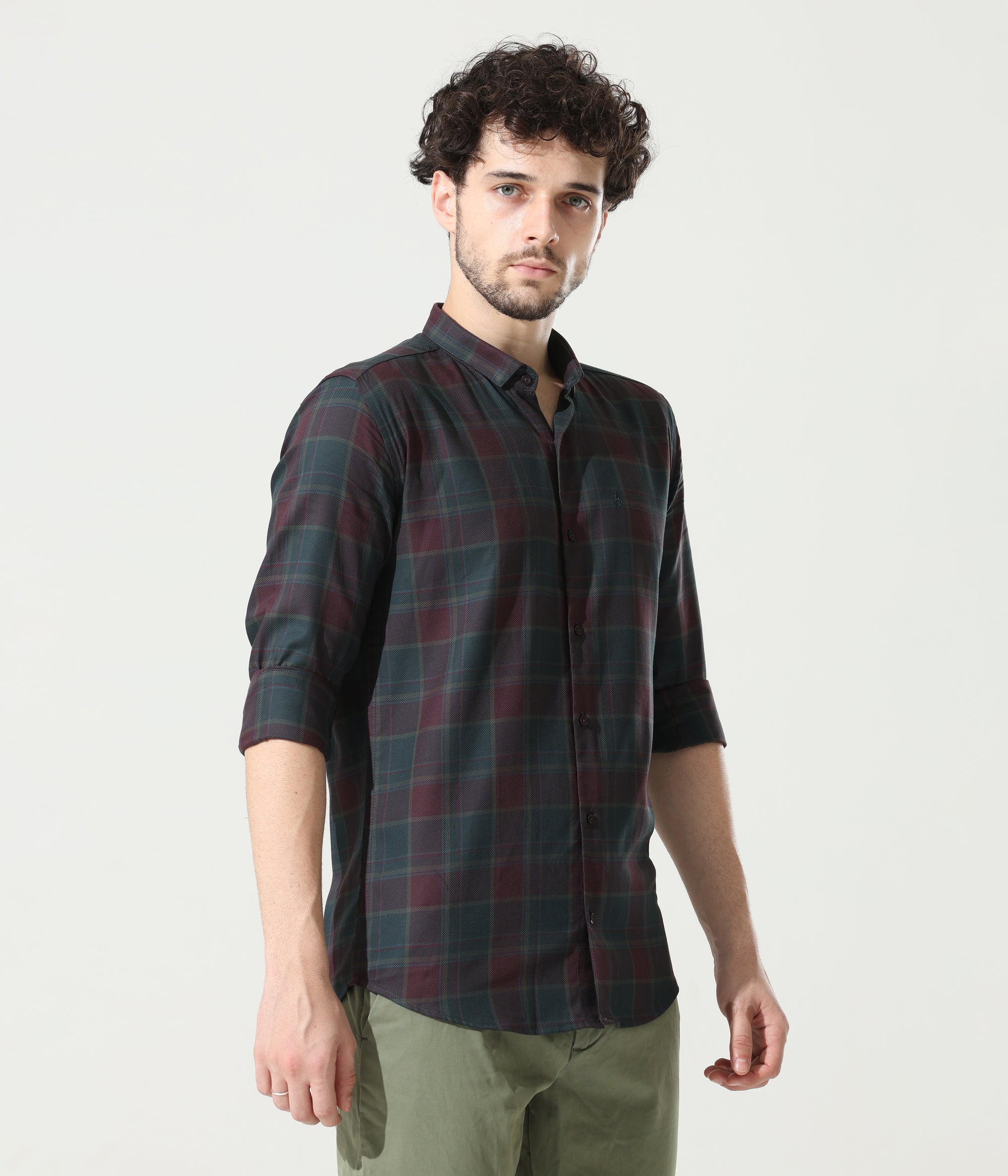 Crocodile Green Slim Fit Shirt