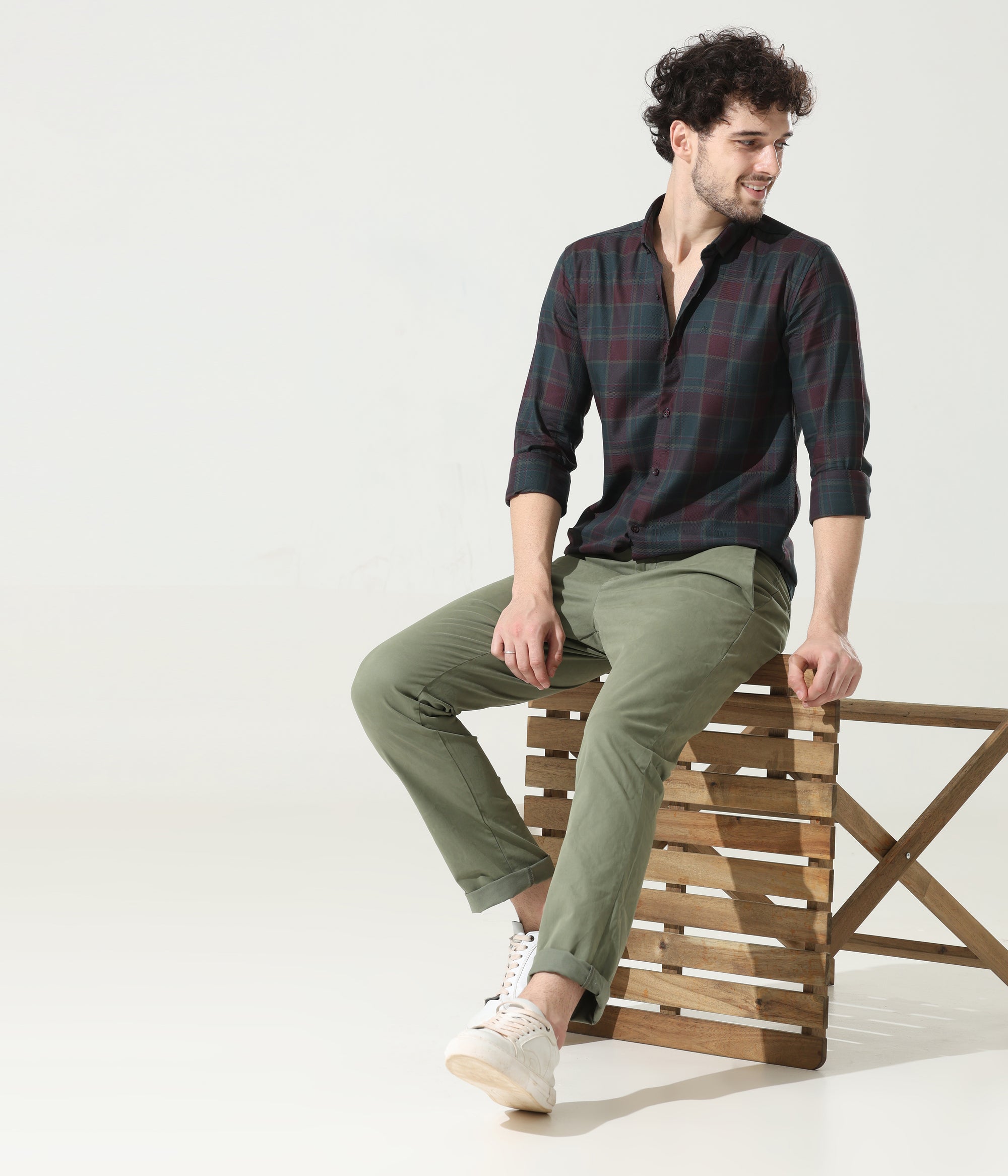 Crocodile Green Slim Fit Shirt