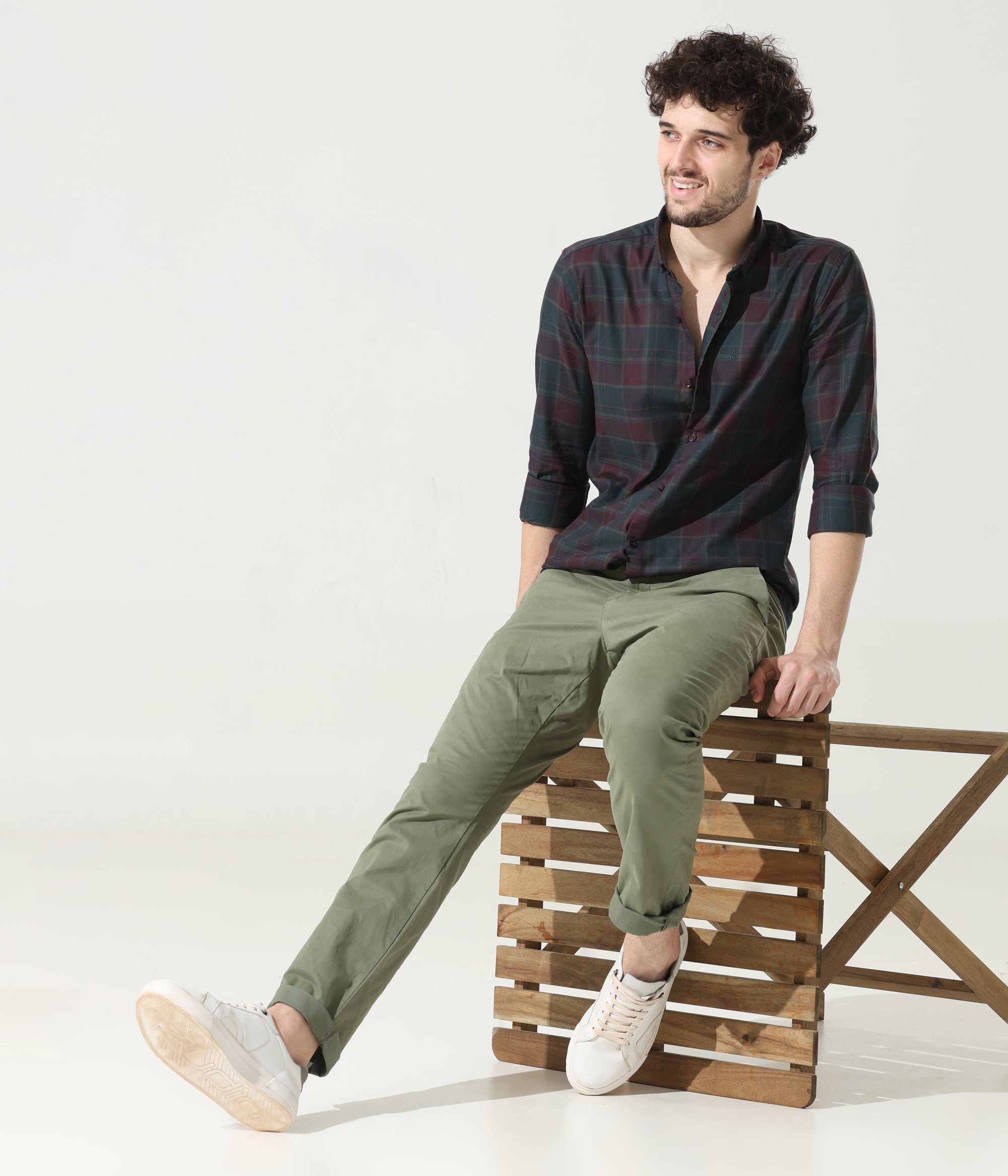 Crocodile Green Slim Fit Shirt