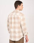 Relaxed Fit Latte Brown Full Sleeve Check Shirt