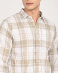 Relaxed Fit Mossgreen Full Sleeve Check Shirt