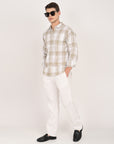 Relaxed Fit Mossgreen Full Sleeve Check Shirt