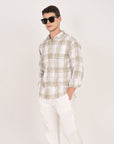 Relaxed Fit Mossgreen Full Sleeve Check Shirt