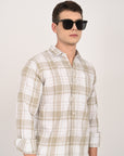 Relaxed Fit Mossgreen Full Sleeve Check Shirt